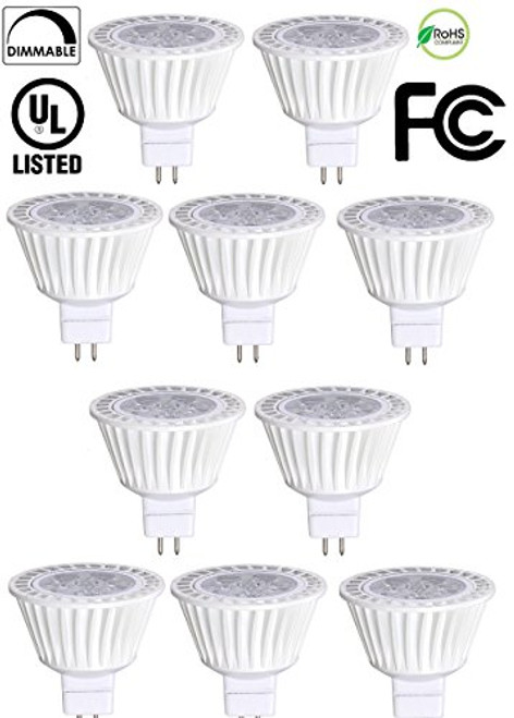 10 Pack Bioluz LED MR16 LED Bulb 50W Halogen Replacement Dimmable 7w 3000K 12v AC/DC UL Listed 10 Pack Bioluz LED MR16 LED Bulb 50W Halogen Replacement Dimmable 7w 3000K 12v AC/DC UL Listed
