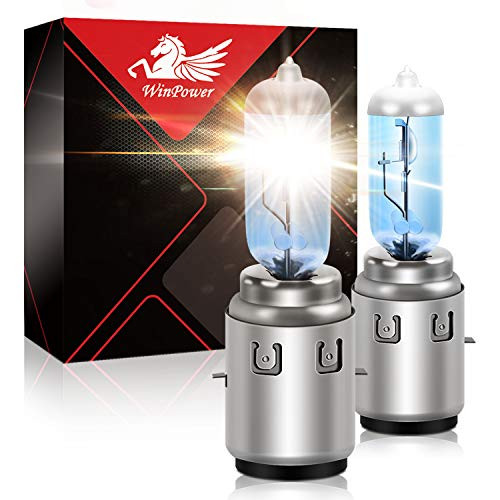 WinPower Ba20d Motorcycle Headlight H6 Halogen Bulb 5500K Warm White, Pack of 2