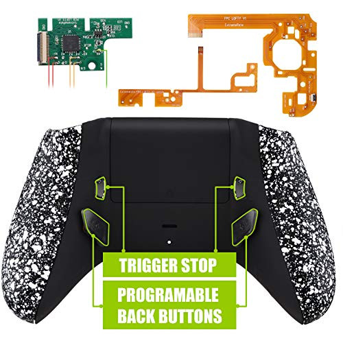 eXtremeRate Lofty Programable Remap & Trigger Stop Kit, Mod Chips & Redesigned Back Shell & Side Rails & Back Buttons & Trigger Lock for Xbox One S X Controller 1708 - Textured White