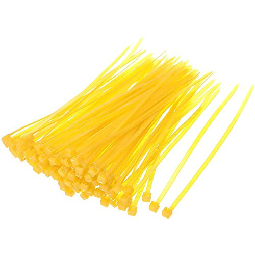 URBEST 100 Pcs Self Locking Wire Cable Zip, Tie Fasten Wrap 6 Inch Nylon Zip Tie (100, Yellow)