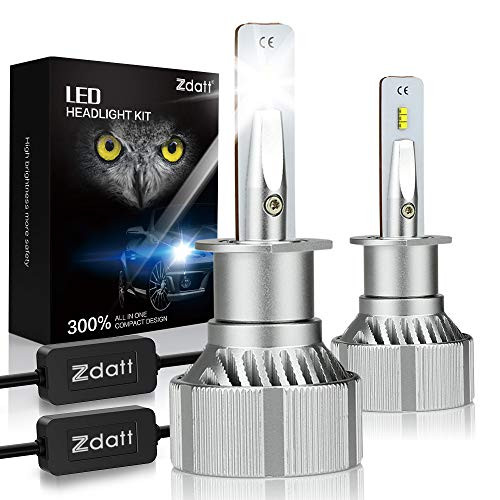ZDATT H1 Led Headlight Bulbs 12000lm 100W ZES Chips 6000K Bright White High Beam for Project Fog Light Car Conversion Kits