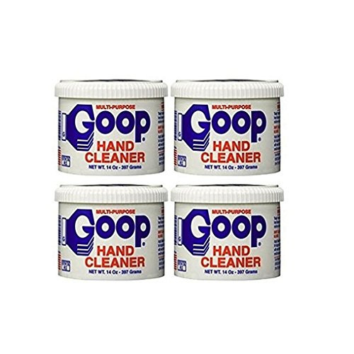 Goop Hand Cleaner and Laundry Stain Lifter and Remover (Pack of 4) 14 oz, Waterless, Non-Toxic and Biodegradable, Removes Grease, Grass, Tar, Blood, Paint, Dirt, Mud