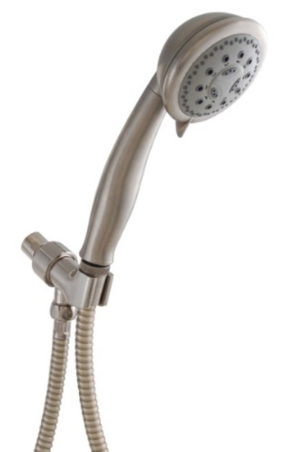 LDR 520 5136BN 5 Function Massage Handheld Shower with 60-Inch Hose and Mount, Bell Design, Brushed Nickel