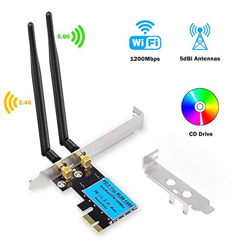 ZEXMTE Wireless Network Card AC1200Mbps PCIe Dual Band 5G/2.4G Wireless WiFi Adapter Network Card for Windows 10/Windows 8/Windows 7