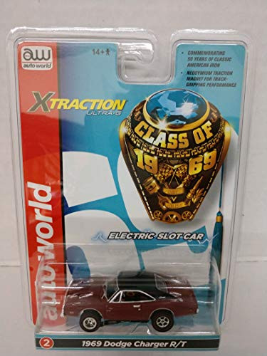 Auto World Class of '69 Maroon 1969 Dodge Charger R/T HO Scale Electric Slot Car