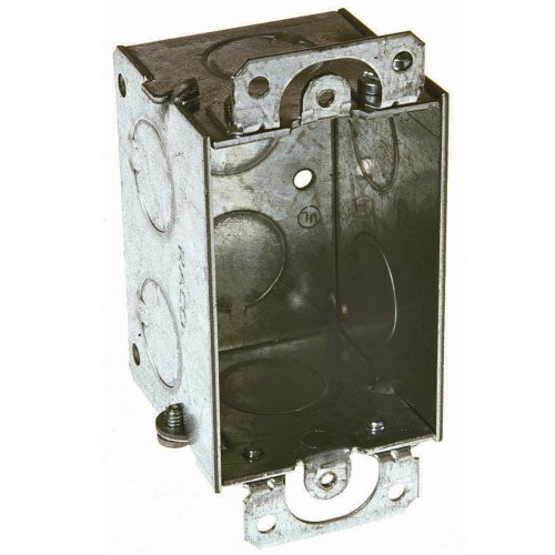 Hubbell-Raco 420 2-Inch Deep, Gangable, 1/2-Inch End Knockouts, with Plaster Ears 3-Inch by 2-Inch Switch Box