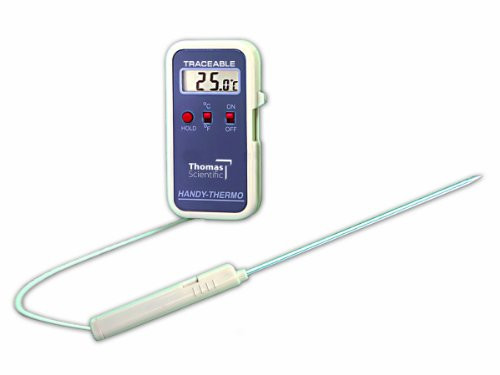 Thomas Traceable Mini Thermometer, with Stainless-Steel Probe, 7" Probe, -58 to 302 degree F, -50 to 150 degree C