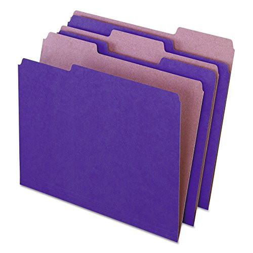 Earthwise by Pendaflex 04335 Recycled File Folders, 1/3 Top Tab, Ltr, Violet (Box of 100)