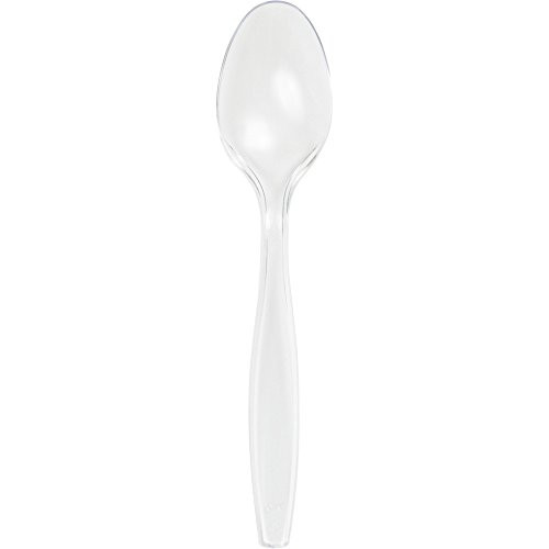 Creative Converting 288-Count Touch of Color Premium Plastic Spoons, Clear
