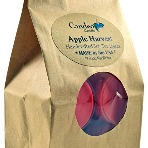 Apple Harvest, Fall Scented Soy Tealights, 12 Pack Clear Cup Candles, Autumn Scented Apple Harvest, Fall Scented Soy Tealights, 12 Pack Clear Cup Candles, Autumn Scented
