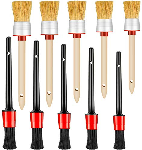 2Buyshop 10 Pieces Auto Detailing Brush Set for Cleaning Wheels - Premium Detail Brush Car Detailing Kit Automotive Detail Brushes for Auto Detailing Cleaning Wheels