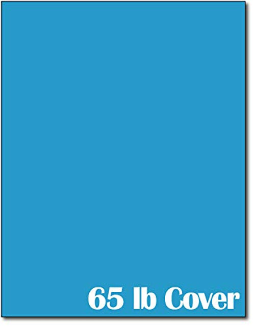 65lb Cover Cardstock Paper - 8.5 x 11 inch - 25 Sheets (Bright Blue)