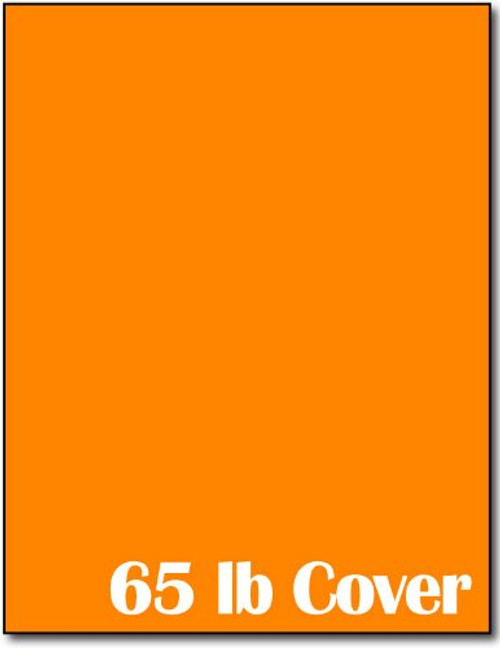 65lb Cover Cardstock Paper - 8.5 x 11 inch - 25 Sheets (Bright Orange)