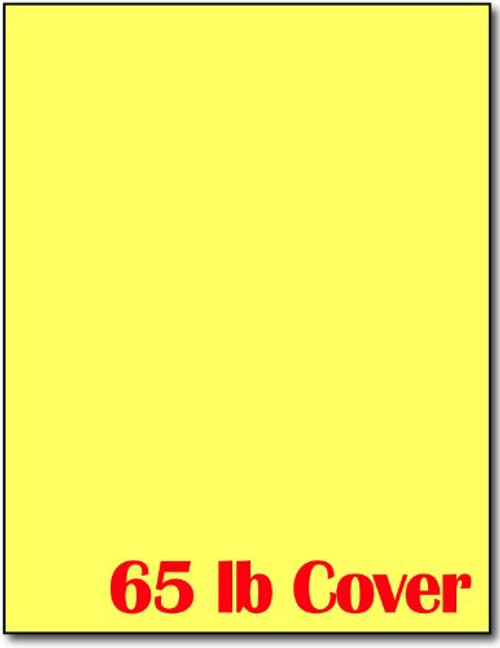 65lb Cover Cardstock Paper - 8.5 x 11 inch - 25 Sheets (Bright Yellow)