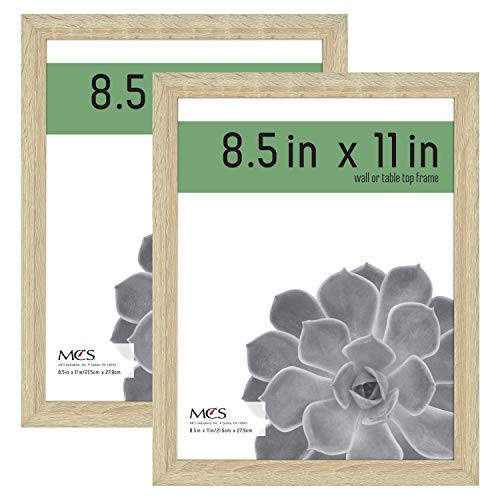 MCS Industries MCS 8.5x11 Inch Gallery 2-Pack, Natural Woodgrain Essential Frame, 8.5x11