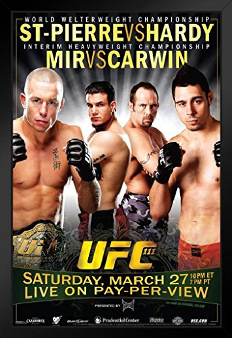 Pyramid America Official UFC 111 Georges St Pierre vs Dan Hardy Sports Black Wood Framed Art Poster 14x20 Pyramid America Official UFC 111 Georges St Pierre vs Dan Hardy Sports Black Wood Framed Art Poster 14x20