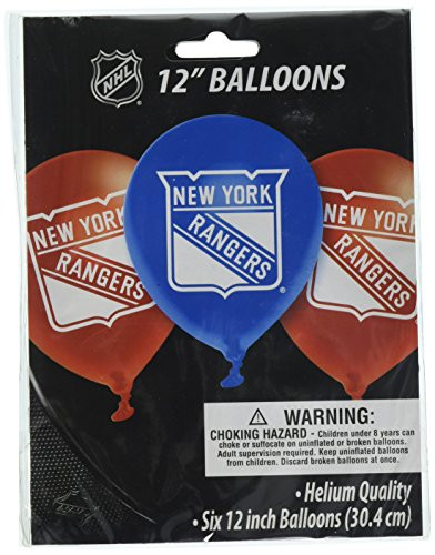 amscan New York Rangers Collection Printed Latex Balloons, Party Decoration, 36 Ct.