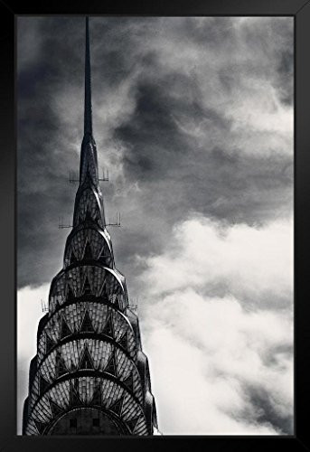 The Chrysler Building Close Up Photo Art Print Black Wood Framed Poster 14x20