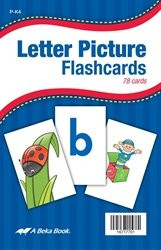 Letter Picture Flashcards - Abeka 4 to 5 Year Old Kindergarten Letter Recognition Reading Program Letter Cards