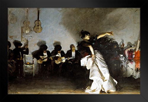 John Singer Sargent El Jaleo Art Print Black Wood Framed Poster 20x14