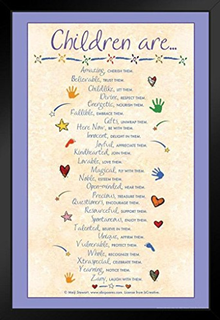 Children are. Motivational Art Print Black Wood Framed Poster 14x20