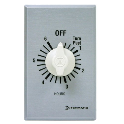 Intermatic FF36H 6-Hour Spring Loaded Wall Timer, Brushed Metal