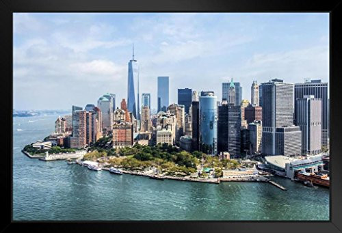Aerial View World Trade Center WTC Lower Manhattan New York City NYC Photo Black Wood Framed Art Poster 20x14 Aerial View World Trade Center WTC Lower Manhattan New York City NYC Photo Black Wood Framed Art Poster 20x14