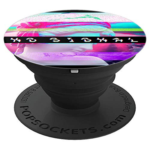 Vaporwave No Signal Synthwave Retro Glitch art TV Static PopSockets Grip and Stand for Phones and Tablets
