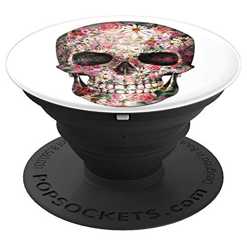 Sugar Skull Flower Cellphone Button Holder Pop Out Hand Grip PopSockets Grip and Stand for Phones and Tablets