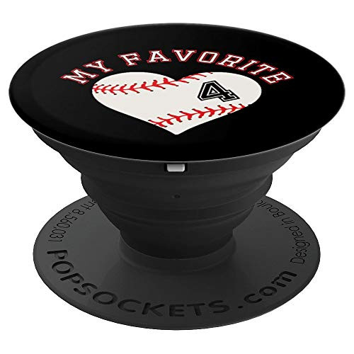 Baseball Player #4 Jersey No 4 Sport Fan Boy Girl Gift PopSockets Grip and Stand for Phones and Tablets