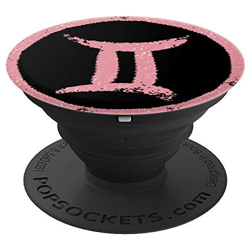 Rose Colored Gemini Zodiac Astrology Sign PopSockets Grip and Stand for Phones and Tablets