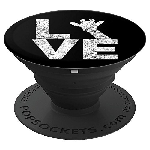 I Love Giraffes Distressed White Giraffe Head PopSockets Grip and Stand for Phones and Tablets