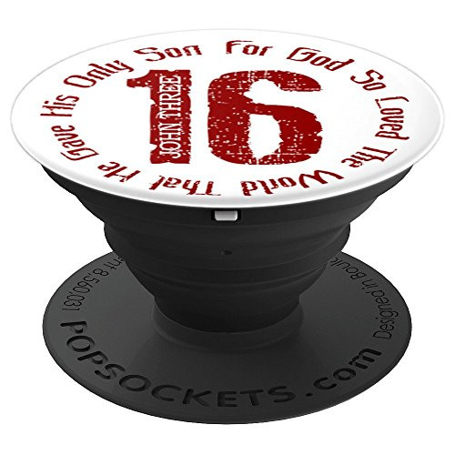 Christian Religious Faith Inspiring John 3:16 Bible Verse PopSockets Grip and Stand for Phones and Tablets