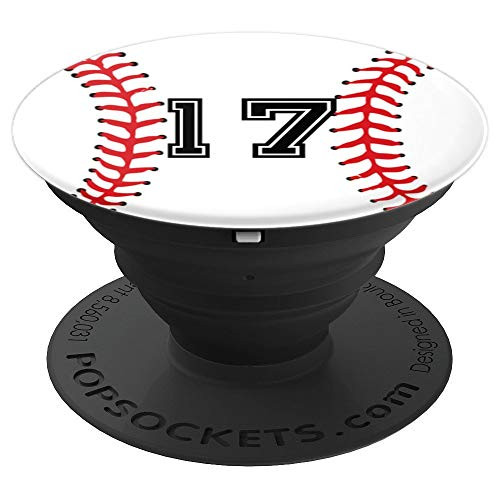 Baseball Player Jersey Number #17 | Baseball Gifts PopSockets Grip and Stand for Phones and Tablets