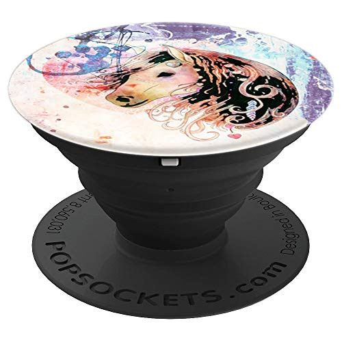 Design For Horse Lovers Boho Chic Equestrian Heart Paint Art PopSockets Grip and Stand for Phones and Tablets