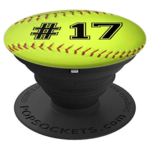 Softball Number 17 Softball PopSockets Grip and Stand for Phones and Tablets