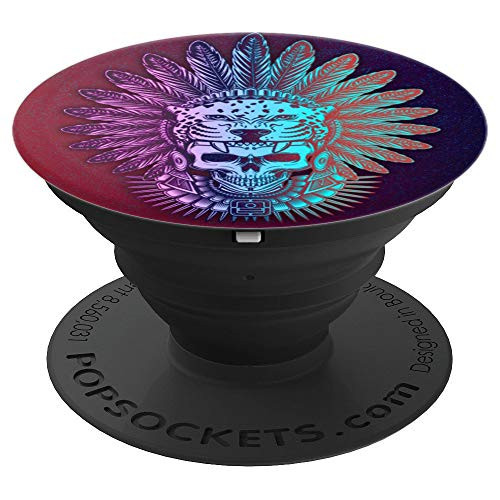 Aztec Jaguar Warrior Skull. Colorful Native Mexica Headdress PopSockets Grip and Stand for Phones and Tablets Aztec Jaguar Warrior Skull. Colorful Native Mexica Headdress PopSockets Grip and Stand for Phones and Tablets