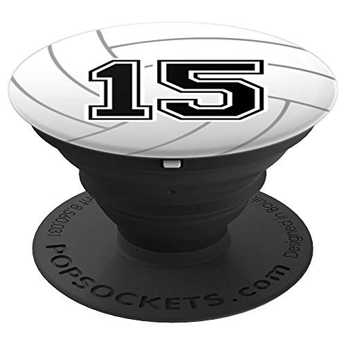 Volleyball Number 15 Volleyball Player 15th Birthday Zx PopSockets Grip and Stand for Phones and Tablets Volleyball Number 15 Volleyball Player 15th Birthday Zx PopSockets Grip and Stand for Phones and Tablets