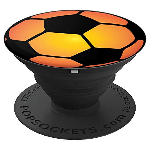 Orange Soccer Ball Player Fan Coach Team Gift PopSockets Grip and Stand for Phones and Tablets Orange Soccer Ball Player Fan Coach Team Gift PopSockets Grip and Stand for Phones and Tablets