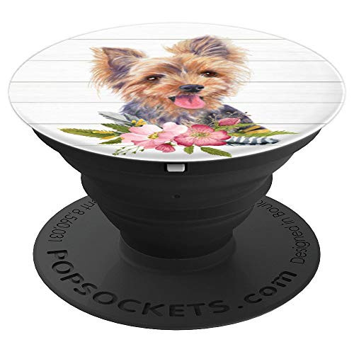 Yorkie Yorkshire Terrier Dog Lover Watercolor Art PopSockets Grip and Stand for Phones and Tablets