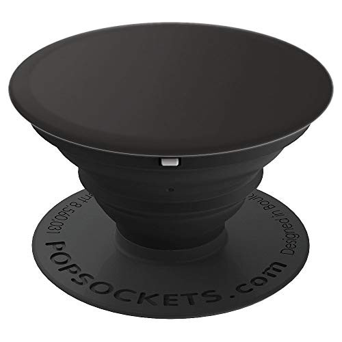 Solid Matte Black Phone Popper Colored Simple Color Plain PopSockets Grip and Stand for Phones and Tablets