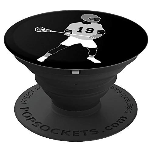 #19, Number 19, Gift for Lacrosse boys, girls, women, men PopSockets Grip and Stand for Phones and Tablets