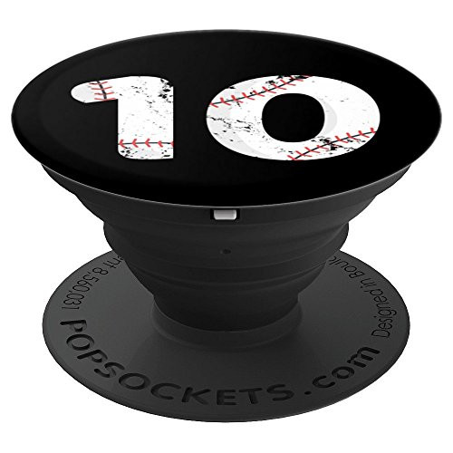 Number #10 BASEBALL Vintage Distressed Team Art PopSockets Grip and Stand for Phones and Tablets