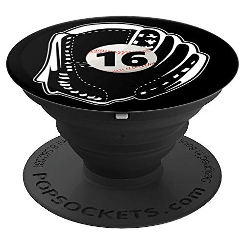 Baseball #16 Practice Warmups Warm Up Clothes Number Sixteen PopSockets Grip and Stand for Phones and Tablets