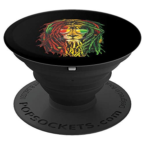 Rasta Reggae Lion Sunglass Art Gift for Rastafarian Lover PopSockets Grip and Stand for Phones and Tablets