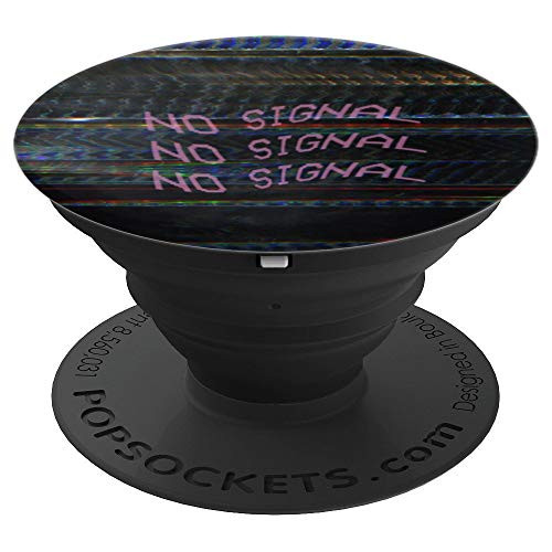Glitch Art Vaporwave Retrofuture Cyberpunk No Signal PopSockets Grip and Stand for Phones and Tablets