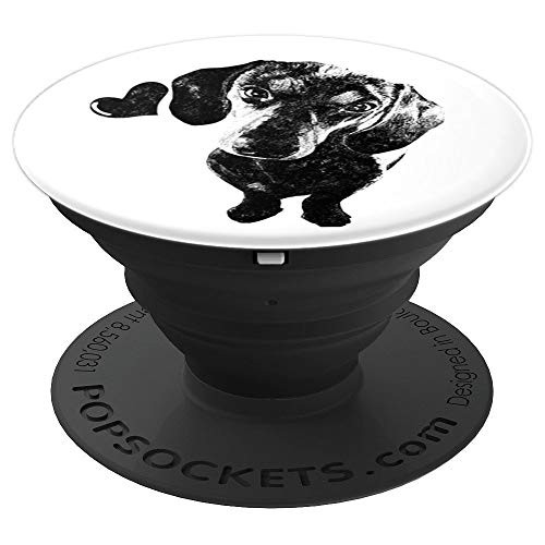 Dachshund Chiweenie Wiener Dog Love Heart Art Sketch PopSockets Grip and Stand for Phones and Tablets