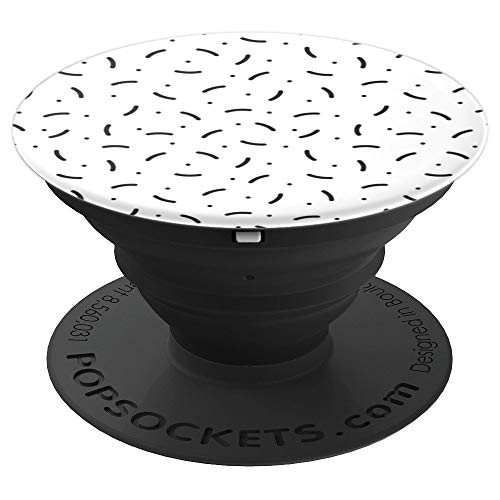 Black and White Chic Memphis Design 19 PopSockets Grip and Stand for Phones and Tablets