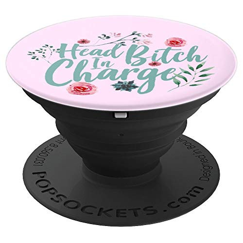 Women Boss's Head Bitch in Charge Feminine Design PopSockets Grip and Stand for Phones and Tablets