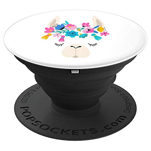 Cute Llama Pop Socket Floral Head Colorful On White Flowers PopSockets Grip and Stand for Phones and Tablets Cute Llama Pop Socket Floral Head Colorful On White Flowers PopSockets Grip and Stand for Phones and Tablets